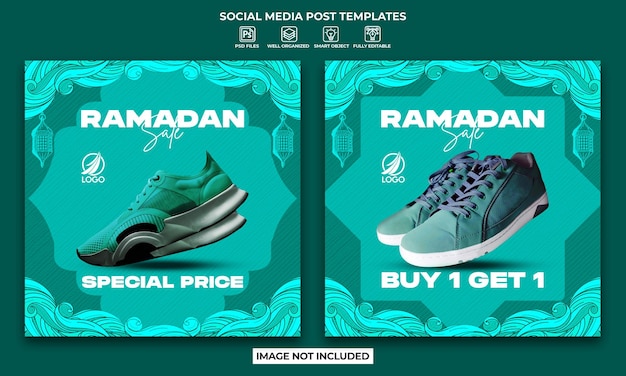 Cartel de venta de ramadan kareem o plantilla de colección de publicaciones de instagram de redes sociales