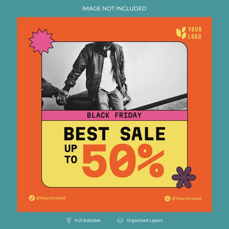 PSD un cartel para la venta del viernes negro con el mejor descuento