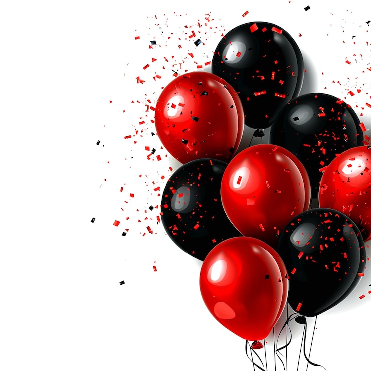 PSD cartel de ventas del viernes negro con globos negros
