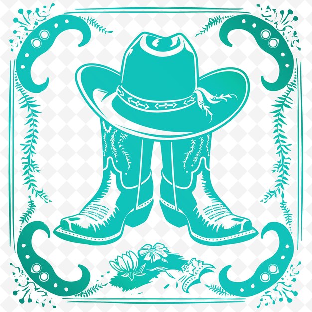 un cartel verde y azul que dice vaquero en él