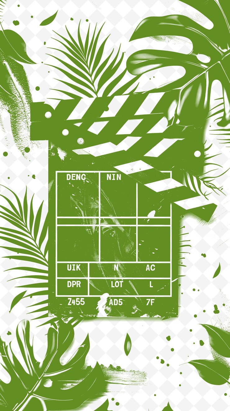 PSD un cartel verde y blanco con un fondo verde con una palmera y un fondo verde