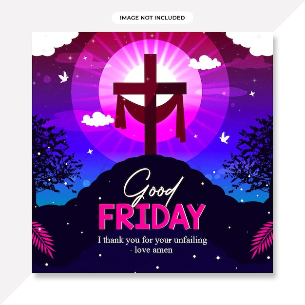 Un cartel para el viernes santo con una cruz