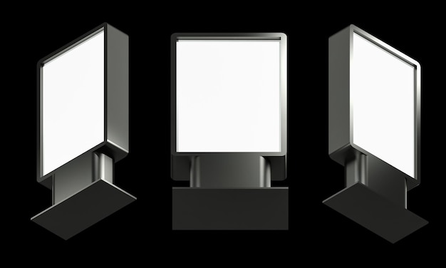 cartelera negra PSD 3d aislado sobre fondo transparente