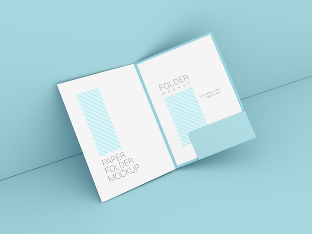 Cartella di presentazione con mockup di carta A4