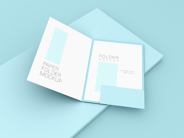 Cartella di presentazione con mockup di carta A4