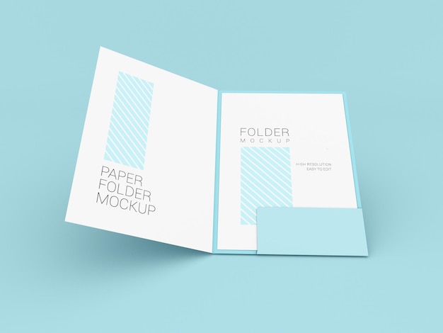 Cartella di presentazione con mockup di carta A4
