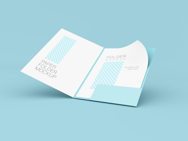 Cartella di presentazione con mockup di carta A4