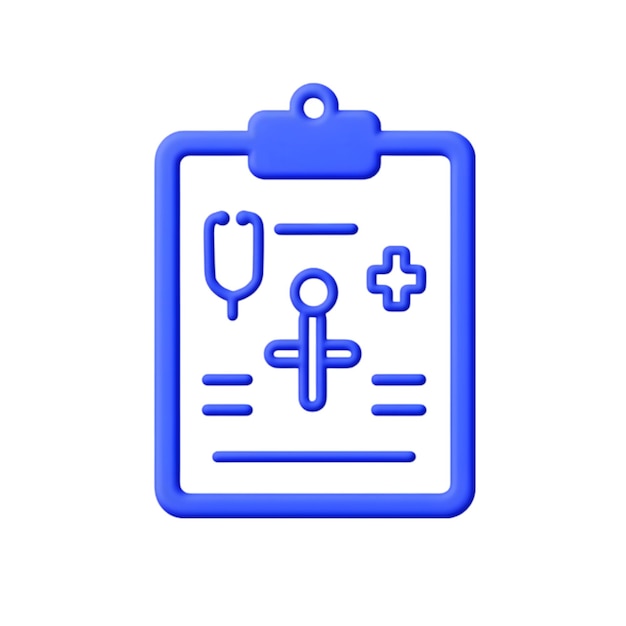 Cartella medica blu con tabella medica HighQuality Healthcare e cartella dei pazienti Illustrazione f