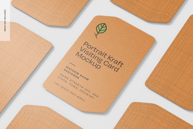 Cartellini da visita Kraft Mockup Mosaico ritratto