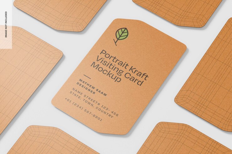 Cartellini da visita Kraft Mockup Mosaico ritratto
