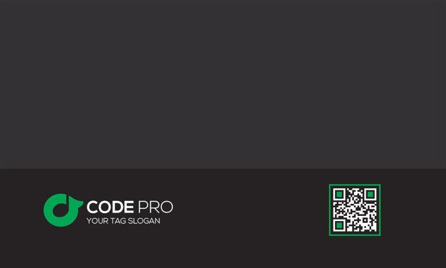 Cartellino da visita Code Pro con codice QR e tagline