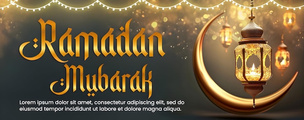 Cartellino di auguri PSD Ramadan Kareem con testo modificabile e ornamento islamico banner dei social media Ramadan.