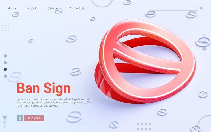 cartello di divieto piegatura su sfondo bianco concetto di rendering 3d per copertina modello web banner sociale