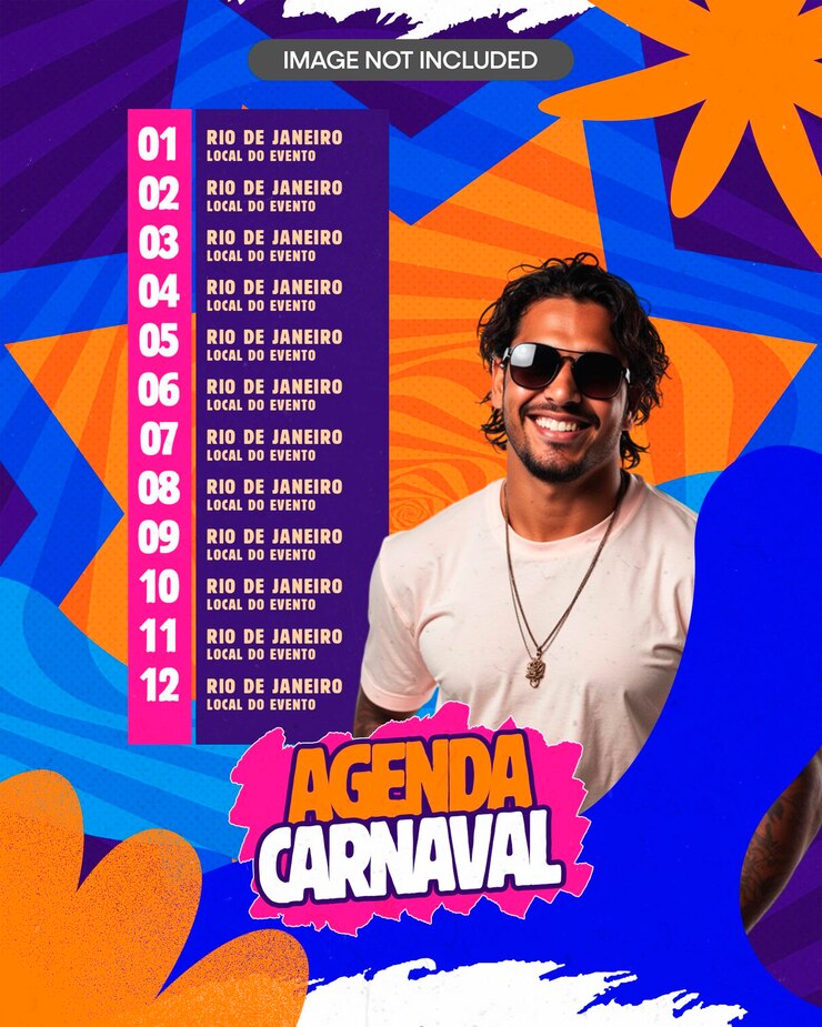 PSD cartellone dell'agenda del carnevale psd modello modificabile