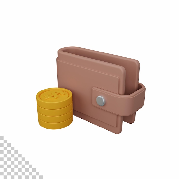 PSD cartera de representación 3d aislada útil para el diseño corporativo y financiero de la economía de la empresa comercial