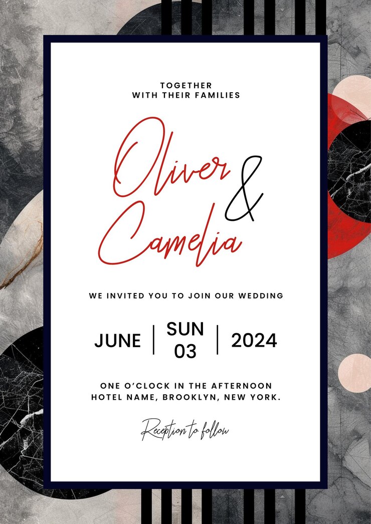 PSD des cartes d'invitation de mariage de luxe avec un modèle de conception de texture et de motif