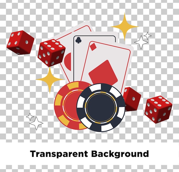 Les cartes à jet de dés du casino, le jackpot, le fond transparent.