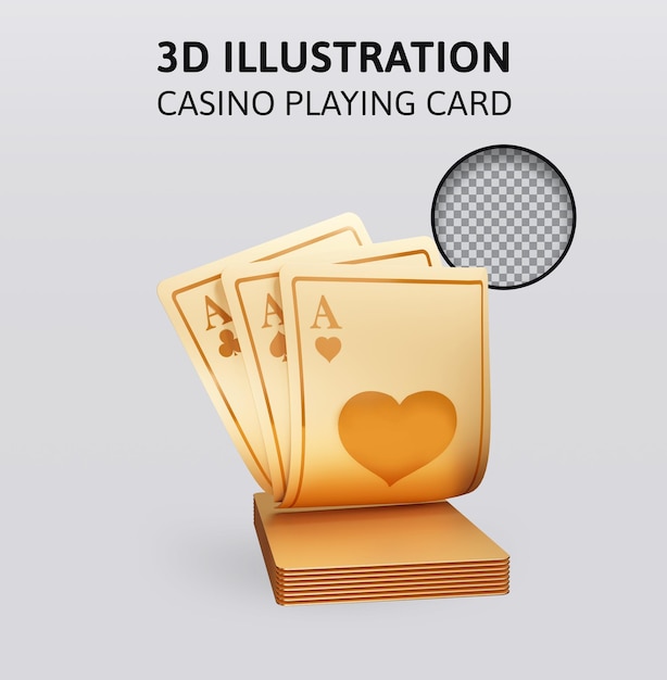 PSD cartes à jouer de casino illustration du rendu 3d