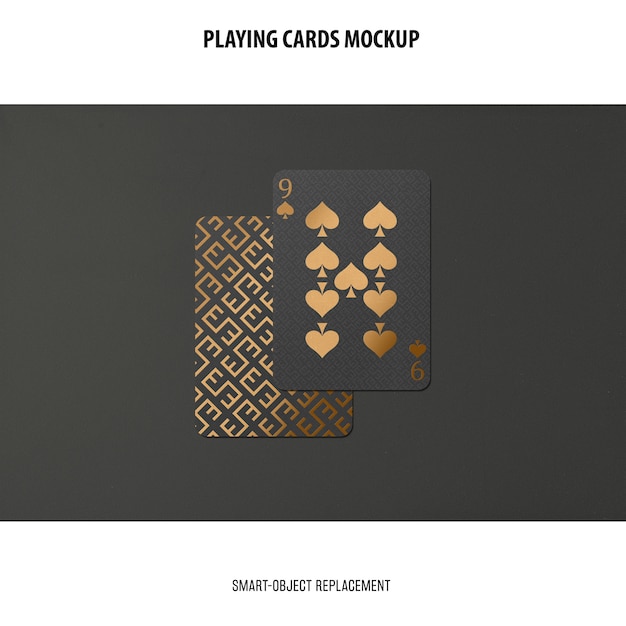 Cartes à jouer avec maquette de feuille d'or