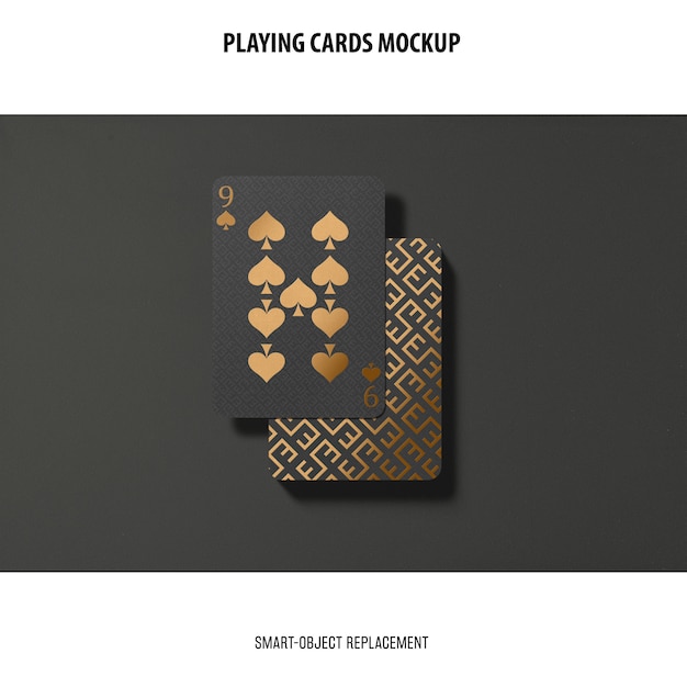 Cartes à jouer avec maquette de feuille d'or