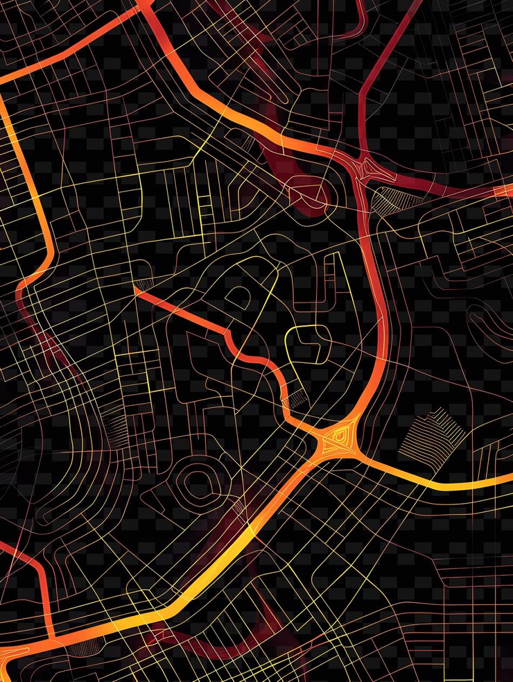 PSD des cartes de villes lumineuses, des formes de cartes entrelacées et en couches dans l'art de décoration de fond de la forme de texture y2k