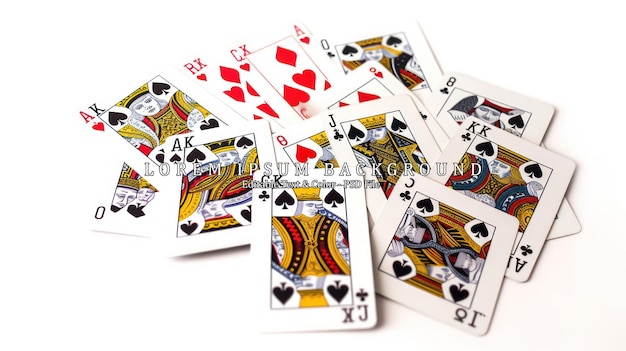 Des cartes volantes pour le poker et le jeu isolées sur le blanc