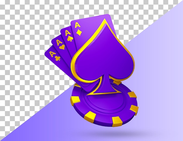 PSD cartões de cassino poker blackjack bacará ícone 3d. fichas de jogos de cassino, cartões de aposta, fichas de pôquer de itens de aposta