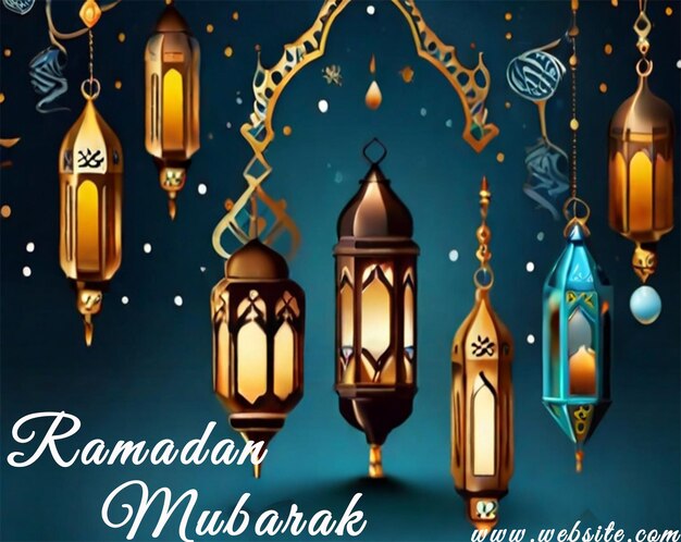 Cartões de saudações islâmicos para feriados muçulmanos ramadan kareem foto de saudação