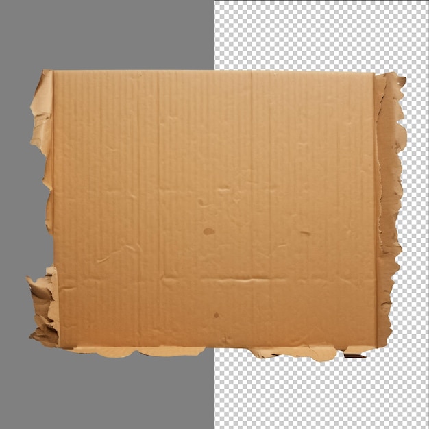 Carton ondulé brun déchiré isolé sur fond transparent png psd