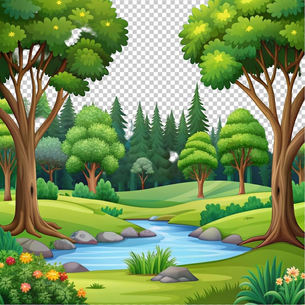 cartone animato foresta sfondo parco naturale paesaggio
