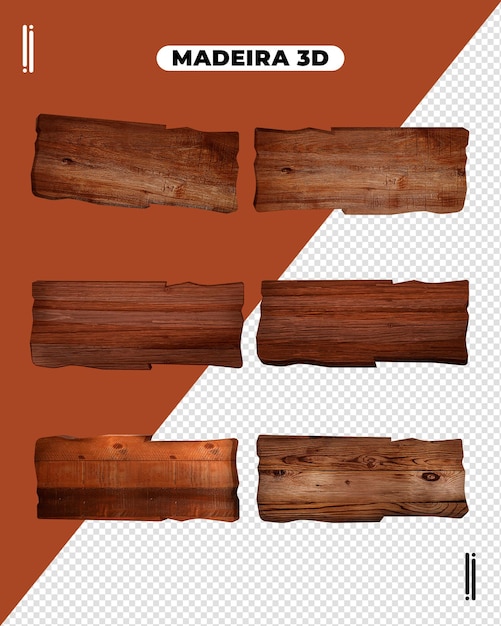 Cartone di legno PSD per composizione