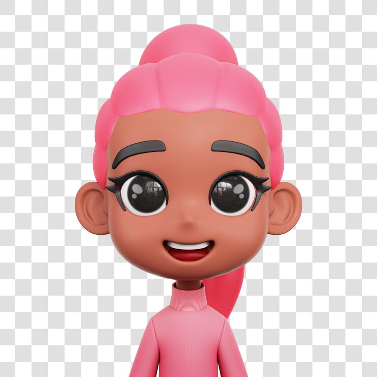 PSD cartoon 3d avatar transparent background