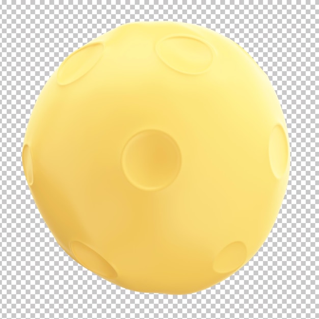 Cartoon en 3D de pleine lune avec un fond transparent