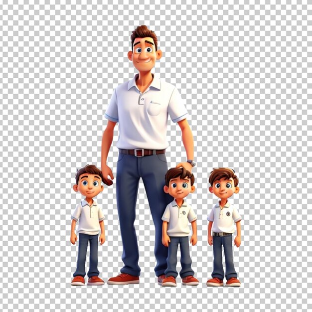 PSD cartoon animated family members