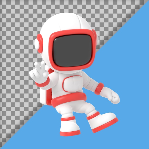 Cartoon-Astronaut 3D-Rendering-Illustration