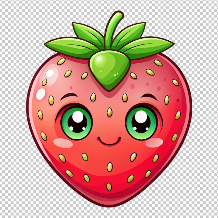 PSD cartoon carino di fragola verde