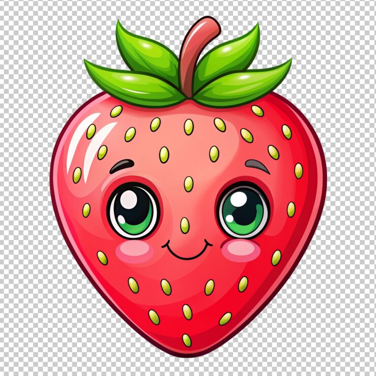 PSD cartoon carino di fragola verde