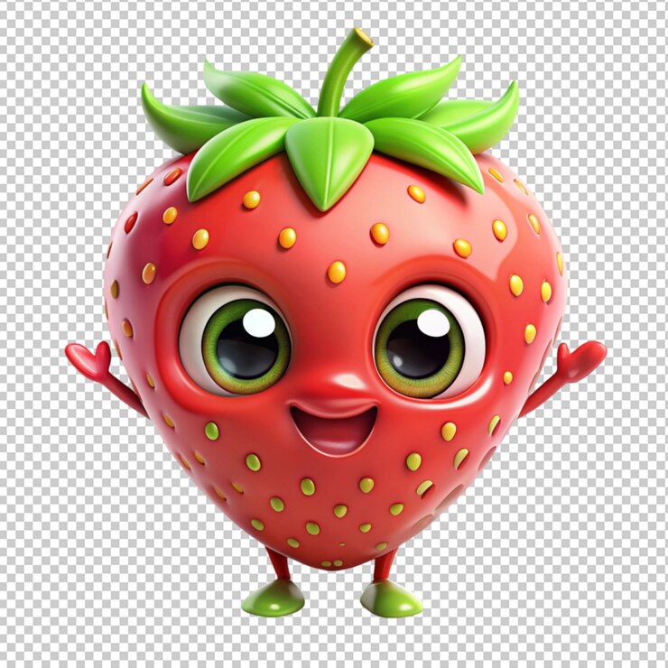 PSD cartoon carino di fragola verde