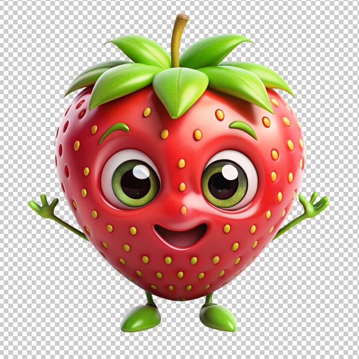 PSD cartoon carino di fragola verde