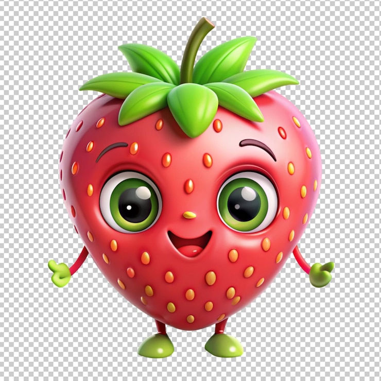 PSD cartoon carino di fragola verde