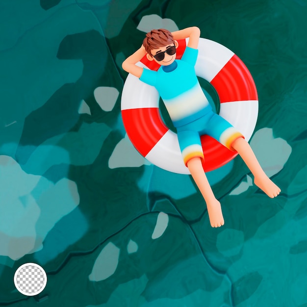 Cartoon ciao estate illustrazione 3d