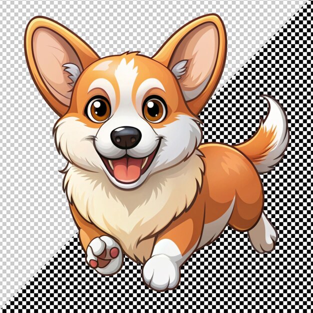 PSD cartoon dog vector on transparent background