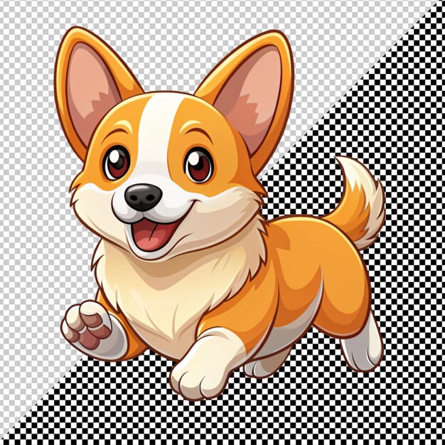 PSD cartoon dog vector on transparent background