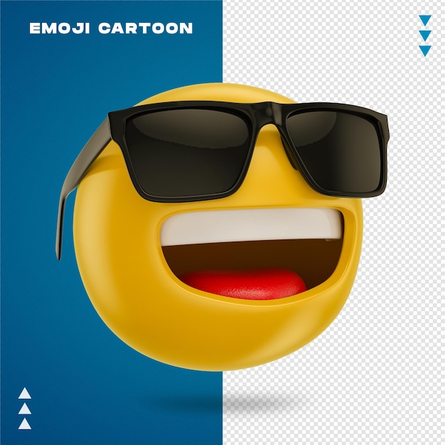 PSD cartoon-emoji-brille