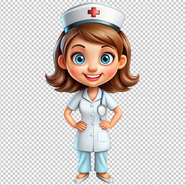 PSD cartoon female nurse