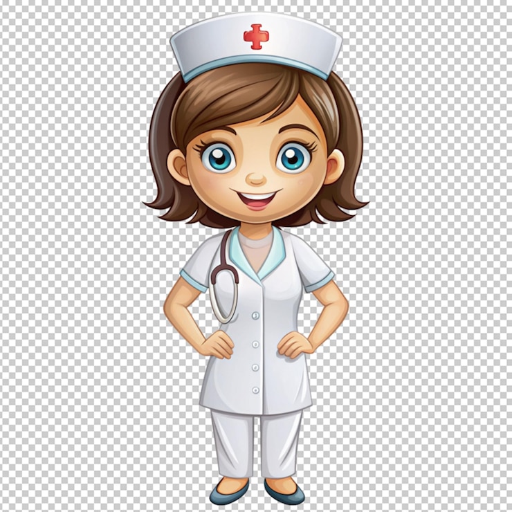 PSD cartoon female nurse