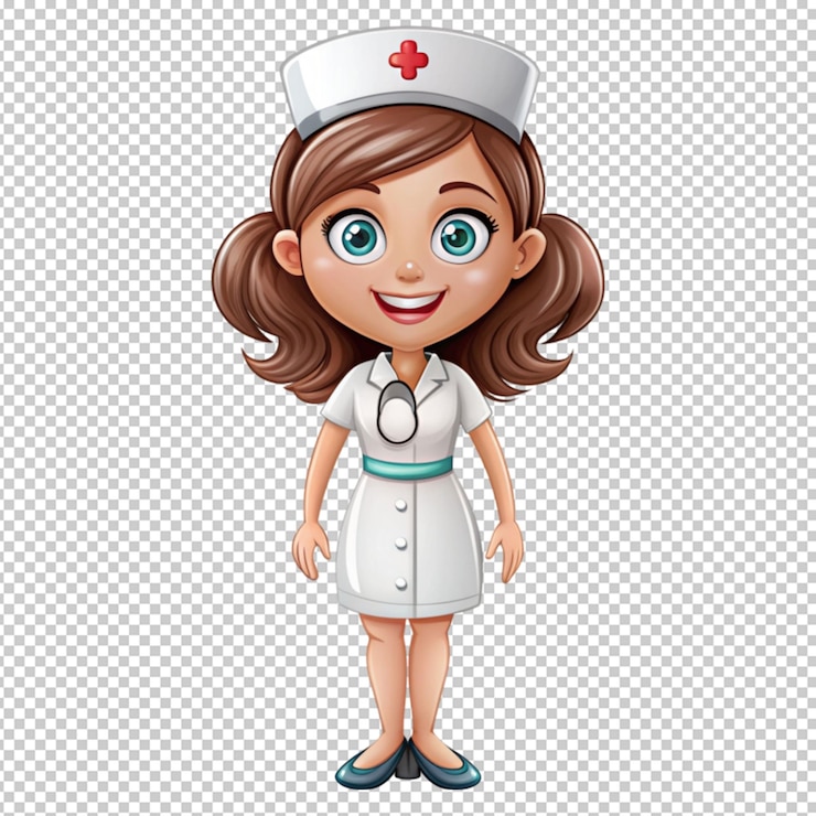 PSD cartoon female nurse