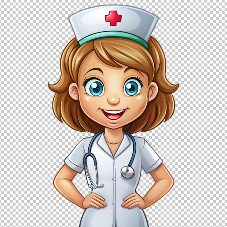 PSD cartoon female nurse