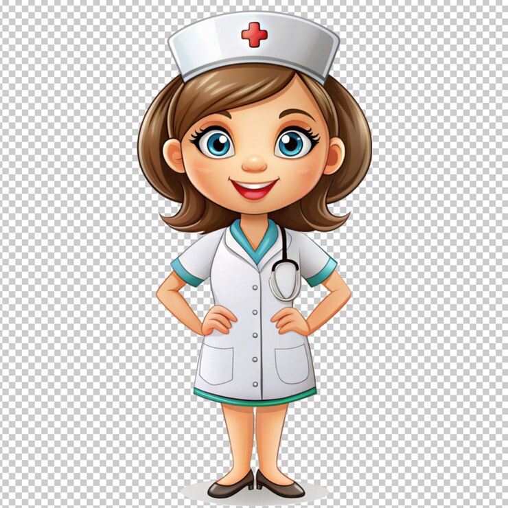 PSD cartoon female nurse