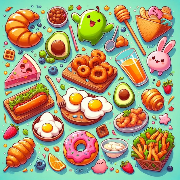 PSD cartoon food wallpaper android-wallpaper natur